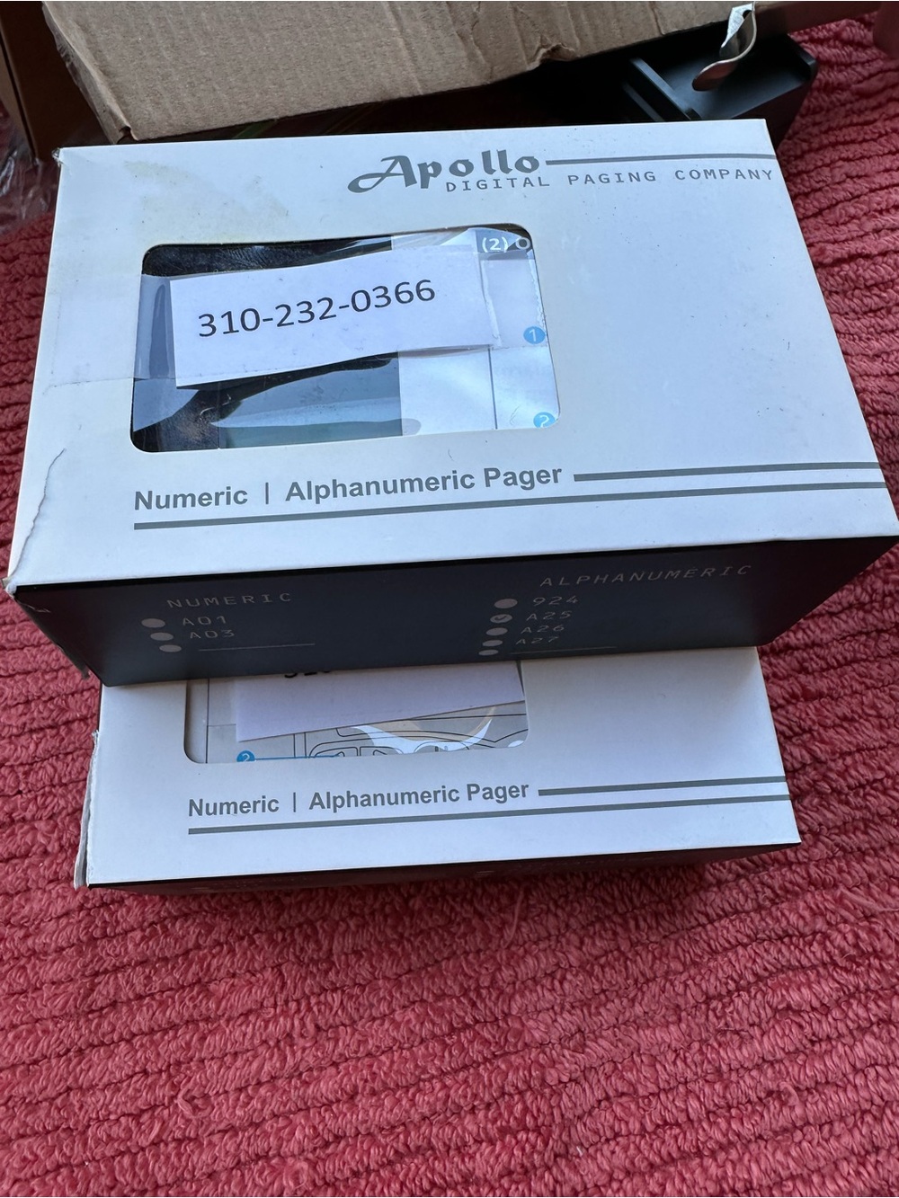 Apollo Numeric/Alphanumeric Pager Box — White - Picture 2 of 3
